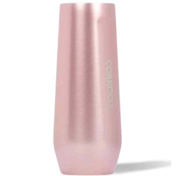 Corkcicle Wine Flutes - One Pair of Rose Metalic Stemless Stainless Steel 7 oz - Picture 2 of 4